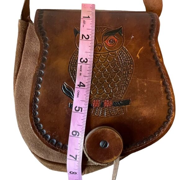 Vintage Hand Tooled OWL Mini Leather Bag - Picture 13 of 15